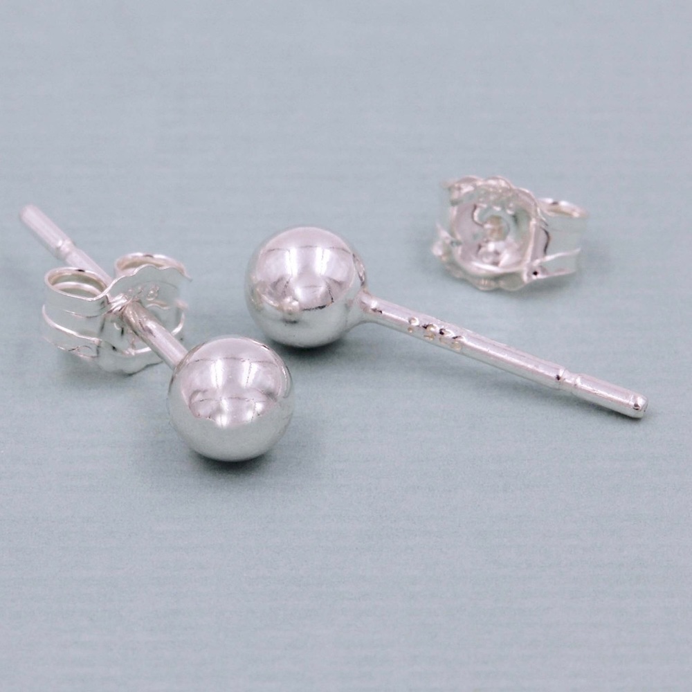925 Sterling Silver 4mm Ball Stud Earrings